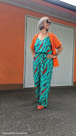 Viskose- Webware - Love Collection - Kibadoo - Tiger - aqua - orange - lila